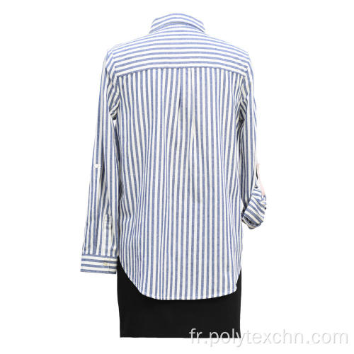 Chemise Oxford à rayures YD en coton tissé pour femme